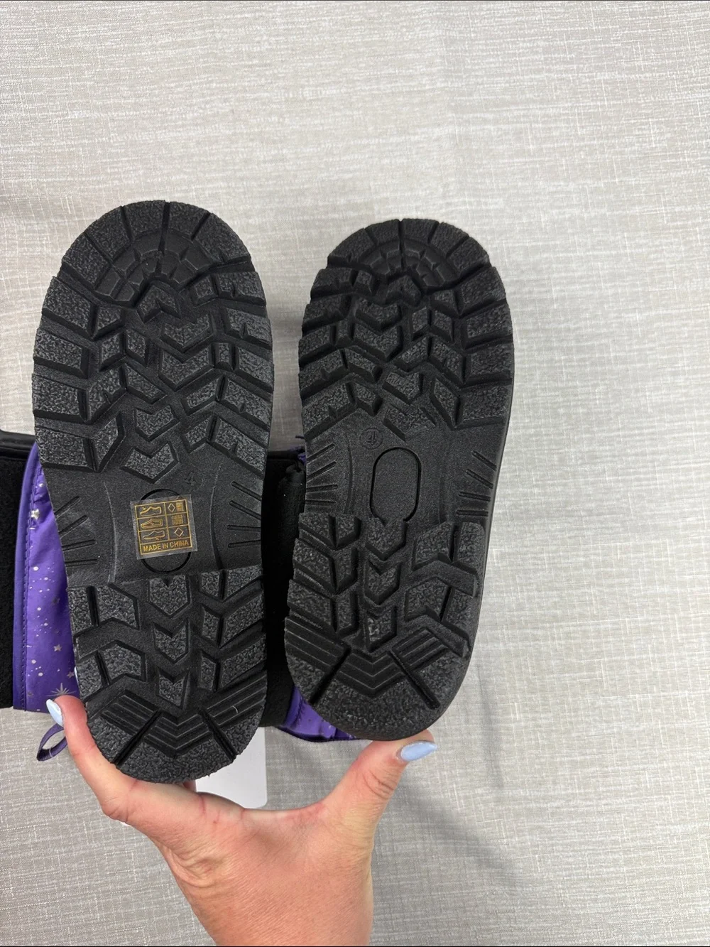 Dream Pairs Kids Waterproof Snow Boots Purple with Stars Kids Size 4